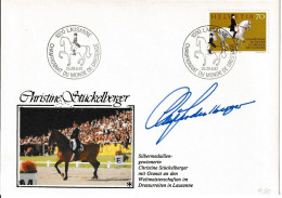 Suisse 1982 Championnat Du Monde De Dressage Signature De Christine Stuckelberger - Andere & Zonder Classificatie