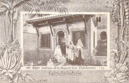 ALGERIE - ALGER - Intérieur De La Mosquée Sidi Abderhaman - Cadre Style Arabe - Edition Aqua  - Carte Postale Ancienne - Algiers