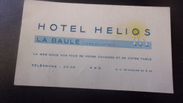 CDV LA BAULE HOTEL HELIOS - Tarjetas De Visita