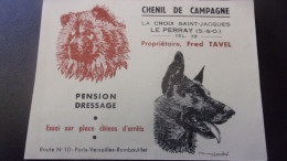 CDV LA CROIX SAINT JACQUES LE PERRAY  FRED TAVEL  PENSION DRESSAGE CHIEN  ROUTE N10 CHENIL GRANDORF ILLUSTRATEUR - Visitenkarten