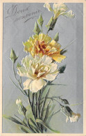 FLEURS - Doux Souvenir - Relief - Carte Postale Ancienne - Fleurs