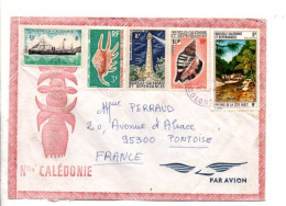 NOUVELLE CALEDONIE AFFRANCHISSEMENT COMPOSE SUR LETTRE POUR LA FRANCE 1974 - Storia Postale