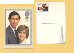 MM2704 Regno UNITO  1981 Reali Carlo Diana 25c Stamp Card Maxinum Non Viaggiata - 1981-1990 Decimal Issues