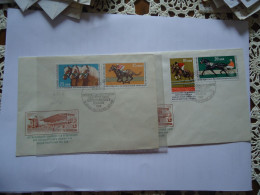 GERMANY  DDR  2 FDC 1974   HORSHES  RAINING - Chevaux