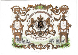 Belgique, Carte Porcelaine, Vandercruyssen, Carrossier De S. M. Le Roi Des Belges à Gand, Dim:192x126mm, - Porcelaine