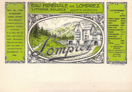 PUBLICITES - Eau Minérale De Lomprez " Lithina Source " - Carte Postale Ancienne - Publicité