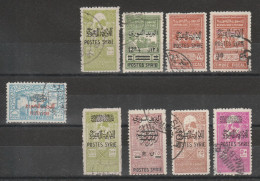 Syria,  9 Fiscal Stamps Inscribed "Timbre Fiscal" 1945, As Per Scan, USED. - Syrie