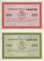 Brazil 1978 Shareholding Companhia Têxtil Karsten From Blumenau Textile Company size 22x31,5 Cm - J - L