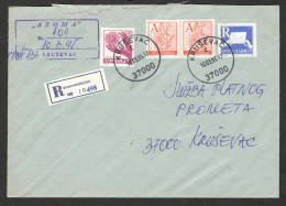 YUGOSLAVIA SERBIA - REGISTERED OFFICIAL COVER WITH TAX STAMP "CANCER IS CURABLE" - 1995. - Covers & Documents