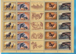 1998  2849-52 JUGOSLAVIJA  SRBIJA SERBIA SERBIEN HORSES PFERDE FAUNA AUFLAGE NUR 8600 BOGEN MNH - Chevaux