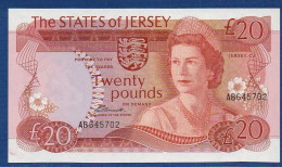 JERSEY - P.14a – 20 POUNDS ND (1976)  UNC, S/n AB645702 - Jersey