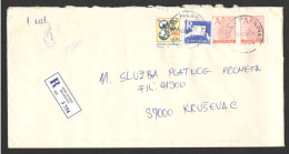 YUGOSLAVIA SERBIA - REGISTERED OFFICIAL COVER WITH TAX STAMP "RED CROSS" - 1995. - Lettres & Documents