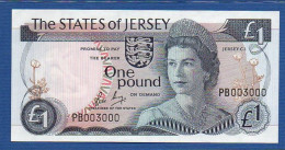 JERSEY - P.11b – 1 Pound ND (1976-1988)  UNC-, S/n PB003000 Nice Serial Number - Jersey