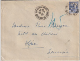 TUNISIE - 1935 - ENVELOPPE De STE MARIE DU ZIT (BUREAU DE DISTRIBUTION !) => SFAX (DAGUIN AU DOS) - Storia Postale