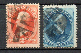 Col33 Etats Unis USA 1875 N° 58 & 59 Oblitéré Cote : 31,00€ - Used Stamps