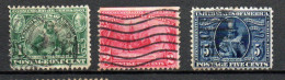 Col33 Etats Unis USA 1907 N° 164 à 166 Oblitéré Cote : 35,00€ - Used Stamps