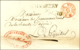 CHAMBERY + Cachet Rouge REGIE POSTE / 17 Sur Lettre Signée Du Gouverneur Général De La Savoie Pour L'Hôpital. 1826. - TB - 1801-1848: Precursores XIX