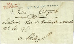 POSTE DE PARIS Bleu (S N° 8840a) + FRANC Couronné Rouge Sur Lettre Avec Texte Daté Du 22 Octobre 1792 Pour Paris. - SUP. - ....-1700: Precursores