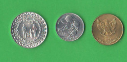 Indonesia 5 + 25 + 50 Rupiah Different Year Indonésie Aluminum E Bronze Coin - Indonésie