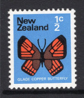 New Zealand 1970-76 Definitives - ½c Glade Copper Butterfly MNH (SG 914) - Unused Stamps