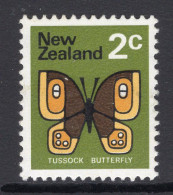 New Zealand 1970-76 Definitives - 2c Tussock Butterfly MNH (SG 916) - Unused Stamps