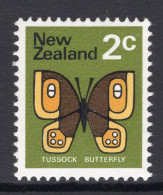 New Zealand 1970-76 Definitives - 2c Tussock Butterfly MNH (SG 916) - Unused Stamps