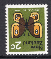New Zealand 1970-76 Definitives - 2c Tussock Butterfly - Wmk. Inverted MNH (SG 916w) - Neufs