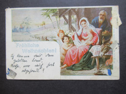 Österreich Levante Künstler PK Fröhliche Weihnachten Stempel Jerusalem Oesterreichische Post 25.12.1900 - Oostenrijkse Levant