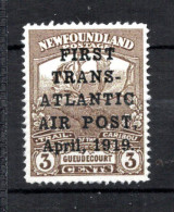 Newfoundland 1919 Hawker Air Post Normal MNH - 1908-1947