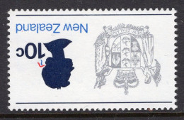 New Zealand 1970-76 Definitives - 10c QEII And Arms - Wmk. Side. Inv. MNH (SG 925) - Neufs