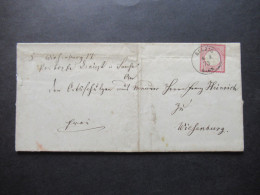 DR Großer Brustschild Nr.19 Stempel K1 Belzig 8.8.1874 Fernbrief Nach Wiesenburg / Mit Inhalt - Covers & Documents
