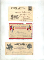 3 Fragment Carte Franchise Militaire - Other & Unclassified