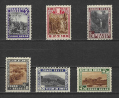 (S0126) BELGIAN CONGO, 1938 (National Parks). Complete Set. Mi ## 173-178. Mint Hinged* - Neufs