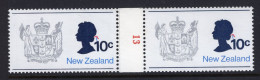 New Zealand 1970-76 Definitives - Coil Pairs - 10c QEII & Arms - No. 13 HM - Neufs