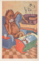 SINGE Animaux Vintage Carte Postale CPA #PKE768 - Monos