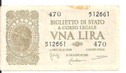 ITALIE 1 LIRE 1944 VF P 29 B - Regno D'Italia – 1 Lire