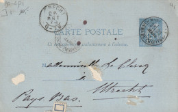 4898 148 France Entier Postale Type Sage Carte Postale  90-CP 1 (Cours Du Chapitres-Utrecht) - Antwoordbons