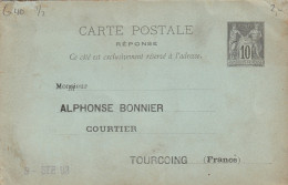 4898 147 France Entier Postale Type Sage Carte Postale  89-CPRP (carte Réponse) - Antwoordbons