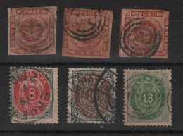 DANEMARK  -  Petit Lot De 6 Timbres - Années 1858 à1875  - O - - Gebraucht