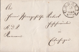 Thurn & Taxis Brief K2 Cassel 24.6.1863 Gel. Nach K1 Melsungen 24.6.1863 - Brieven En Documenten
