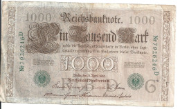 ALLEMAGNE 1000 MARK 1910 VF P 45 - 1000 Mark