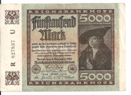 ALLEMAGNE 5000 MARK 1922 VF P 81 - 5000 Mark