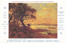 KENYA Cote Orientale D'Afrique . Coucher De Soleil Sur Le Lac Victoria Nyanza  . Carte Des Messageries Maritimes - Kenya