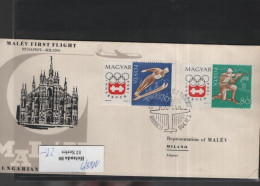 Ungarn Michel Cat.No. FFC Malev Budapest - Mailand - Covers & Documents