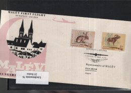 Ungarn Michel Cat.No. FFC Malev Budapest - Zagreb - Lettres & Documents