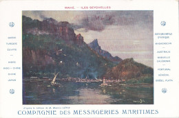 SEYCHELLES : Vue Sur Mahé : Carte De La Compagnie Des Messageries Maritimes - Seychelles