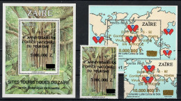 ZAIRE: Cob Blok 66/67 En 1338+1418 Met Opdruk Postfris ** MNH. - Nuevos