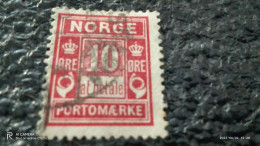 NORVEÇ-1910-20            10ÖRE         USED - Oblitérés