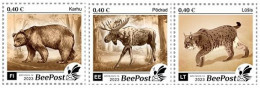 Finland Estonia Lithuania 2023 Forest Animals Bear Elk Lynx Beepost Definitives Set Of 3 Stamps Mint - Nuevos