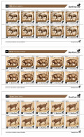 Finland Estonia Lithuania 2023 Forest Animals Bear Elk Lynx Beepost Definitives Set Of 3 Sheetlets Mint - Blokken & Velletjes